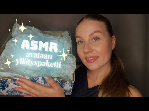 ASMR SUOMI | Avataan @nelssiasmr  lähettämä yllätyspaketti 🩵 kuiskailua, naputtelua, triggereitä