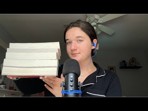 asmr book talk📚(close whispering, clicky whispers, book triggers, tapping, etc)