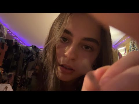 lo-fi asmr // soft spoken & whispering // giving you a stick & poke on your face