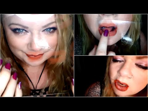 ASMR Sensual plexiglass kissing, licking and biting - contains drooling - (Patreon trailer) #shorts