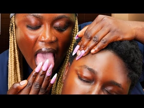 ASMR✨NO GUM SENSUAL FAKE SPIT PAINTING ON CORNROW, DEEP TOOTH BRUSH SCALP SCRATCHING FOR DEEP SLEEP