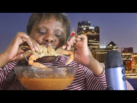 BIG BOWL CRAB SOUP ASMR EATING SOUNDS