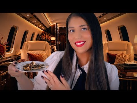 ASMR RP | Luxury Flight Attendant (Fall Theme, First Class, Menu)