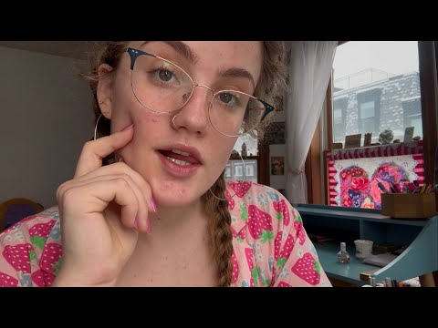 i missed u guys💗 grwm ASMR help me w/ my skincare routine & i’ll do an oracle card reading for us 💫