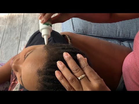 ASMR//SCALP MASSAGE& Oiling Of The Scalp &Scratching 💆🏽‍♀️UpClose +Outside Breeze VerySatisfying🧠