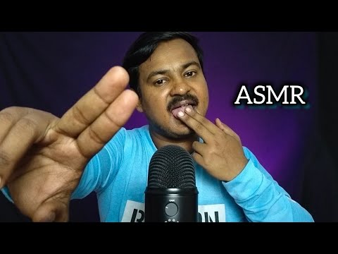 ASMR close up spit panting, mouth sounds and hand movements for sleep 😴