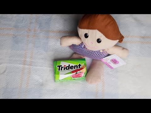 Massaging Plush Doll Hair ASMR Trident Watermelon Gum