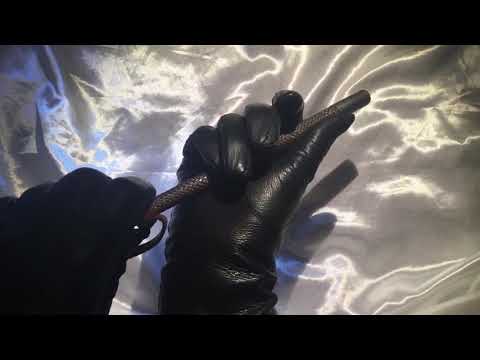 LEATHER GLOVES  with  LEATHER WHIP [[ ASMR]]