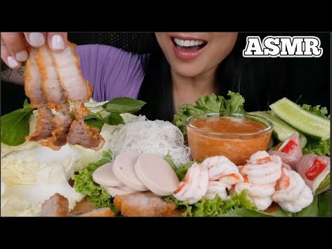 ASMR SHRIMP + BBQ PORK VEGGIE WRAP *SO GOOD (EATING SOUNDS) LIGHT WHISPERS | SAS-ASMR