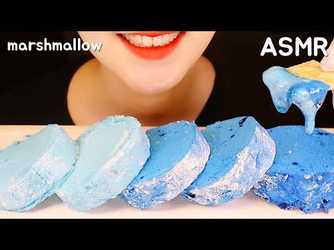 MARSHMALLOW S'MORE DIP ASMR GIANT MARSHMALLOW EATING ASMR NO TALKING 💙