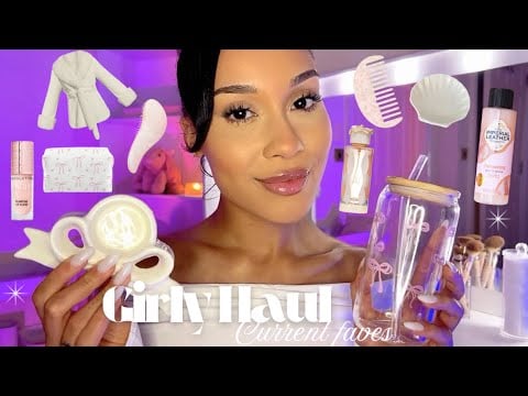 ASMR Cozy Girly Haul 🩰 🦢Pink Aesthetic Faves | Accessories, Perfume, Makeup, Home Finds