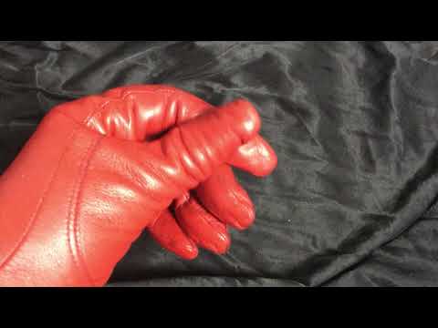 RED LEATHER GLOVES ❤️ With WHIP 💋 [[ASMR]]