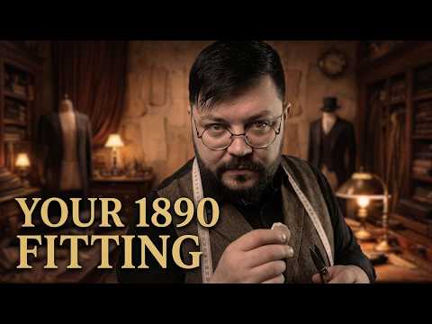 ASMR TAILOR Suit Fitting - Sounds of clothing/Close whispers/19th century roleplay