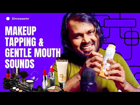 ASMR Makeup Tapping & Gentle Mouth Sounds (Whispers, Hand Sounds)