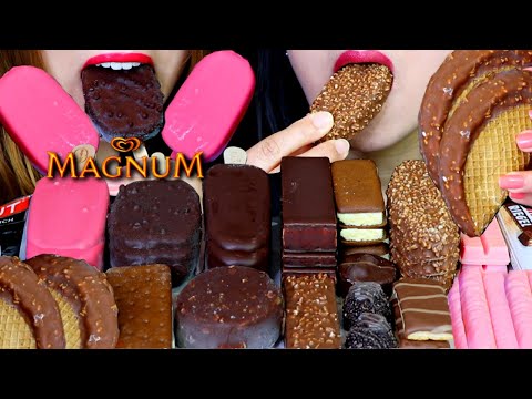 ASMR MAGNUM ICE CREAM BARS, CHOCO TACO, FREEZE DRIED ICE CREAM SANDWICH, RUBY CHOCOLATE, KINDER  먹방