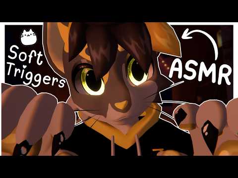 [Furry ASMR] Kitty serves YOU up some soft triggers :3 [Sleep-aid] [Soft-spoken] [Mic rubbing]