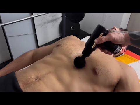 "ASMR Muscle Relaxation | Chest & Abs Massage with Massage Gun