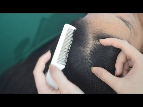 ASMR Relaxing Hair Combing, Hair Parting Real Person, No Talking For Anxiety Relief