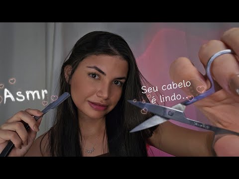 Asmr corte de cabelo, mas ela é apaixonada por você.. ✂️💕 (Voz suave)