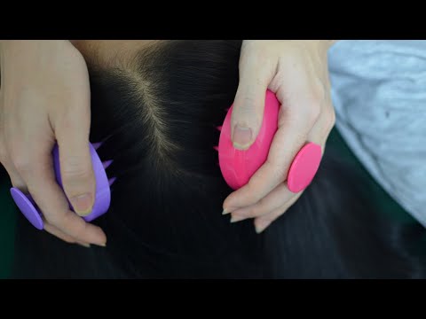 ASMR Scalp Scratching With Shampoo Brush Relaxing For Deep Sleep