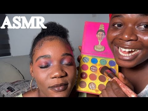 ASMR✨Unprofessional Soft Whisper Makeup application, Edge laying, Eyeshadow and lip contour 