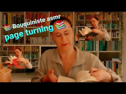 Asmr français "Roleplay bouquiniste  asmr, bourse aux livres 📚  "page turning"  En soft-poken