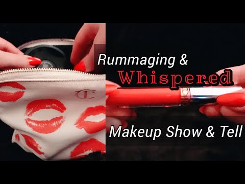 ASMR | My Makeup Bag (Whispered, Rummaging, Tapping) Dark & Sleepy