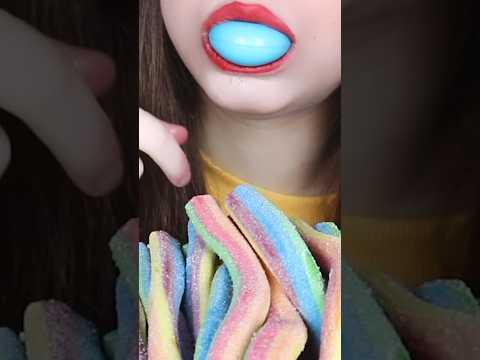 asmr RAINBOW CANDY GUMMY PARTY 🌈 레인보우 캔디 구미 🌈 eating sounds 리얼사운드 먹방