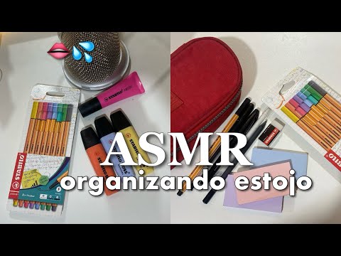 ASMR Organizando meu estojo escolar