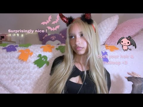 ASMR | popular girl gets you ready for a halloween party !