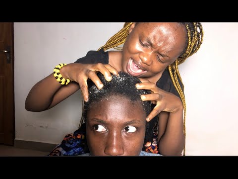 ASMR RELAXING SCALP SCRATCHING AND MASSAGE WITH FAKE FLAKES REMOVAL FOR DEEP SLEEP 😴 