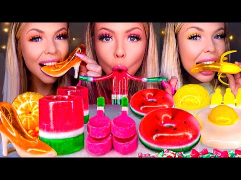 ASMR MOST POPULAR JELLY FOOD *COMPILATION* CINDERELLA GLASS SLIPPER BANANA JELLY PRANK FOOD MUKBANG