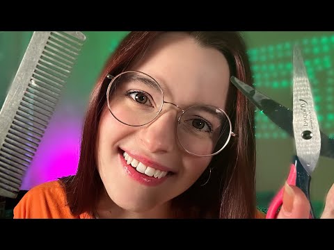 ASMR| Fast hair cutting (NO TALKING) Hand sounds, Scissors, Spray, Brush