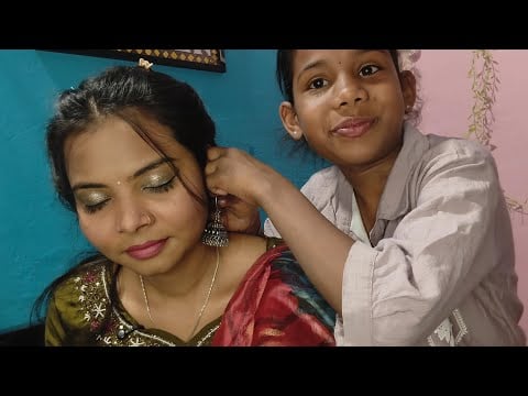 Asmr: Relaxing 😴and beautiful makeup done by 10 year old artist Riya😊