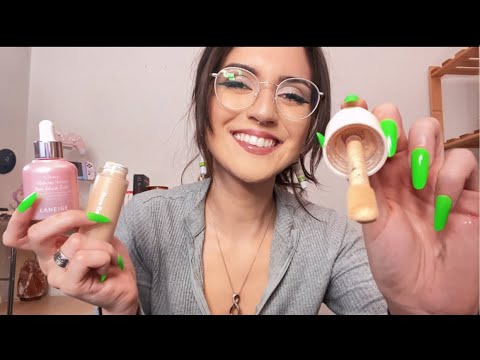 ASMR Doing Your Makeup After School 💕 | Whispering, Tapping