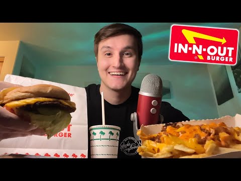 ASMR In-N-Out Burgers & Fries MUKBANG 🍔🍟 (eating sounds)
