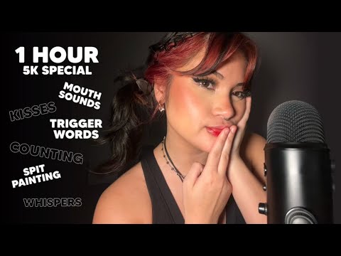 ASMR | 1 HOUR of Mouth Sounds + Trigger Words (Kisses, Counting, Whispers)