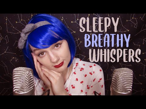 🍒 ASMR Sleepy Close Breathy Whisper + Repeating Words + Scalp Massage + Yawns + Nighttime Ambiance 🍒