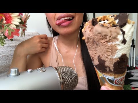 ASMR OMG KING CONE!! Chocolate + Vanilla Ice Cream Cone EATING SOUNDS, CREAMY & CRUNCHY MMM!! 🍦😵😻