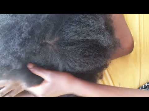 Asmr dandruff scratch on Afro hair- my sister scratching flakes off my hair