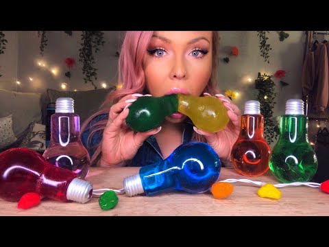 ASMR EDIBLE CANDY LIGHT BULBS (PRANK) JELLY CRUNCHY EATING SHOW MUKBANG 먹방