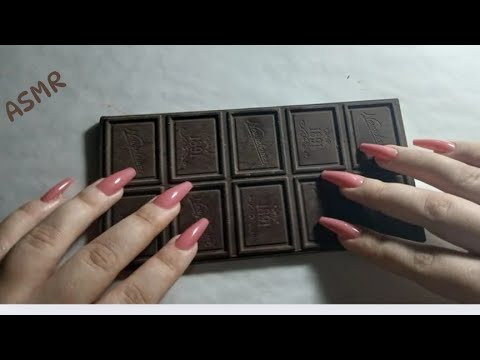 ASMR no chocolate 🫶🏻🍫 | Tapping & Scratching, sem falar