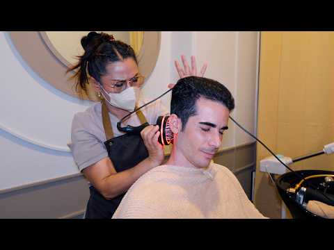 ASMR: Thai-Ayurvedic Hair Care Red Light Therapy Head Massage
