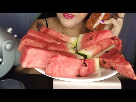 ASMR  Eating watermelon with Tajín/comiendo sandía 🍉 con Tajín 