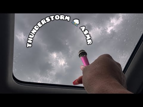 PUBLIC ASMR, but we’re inside my car until it thunderstorms 🌩️ (slow camera tapping & scratching)