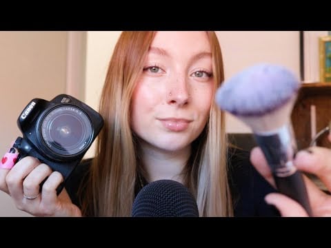 ASMR | Photoshoot 📸 Doing your hair & make up + taking pics 💄
