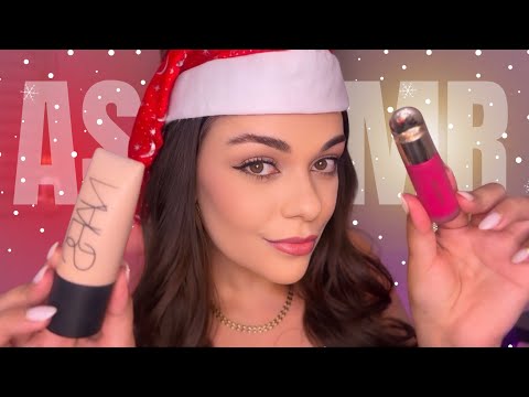 ASMR: te maquiando com produtos de luxo✨(especial de Natal) 🎄