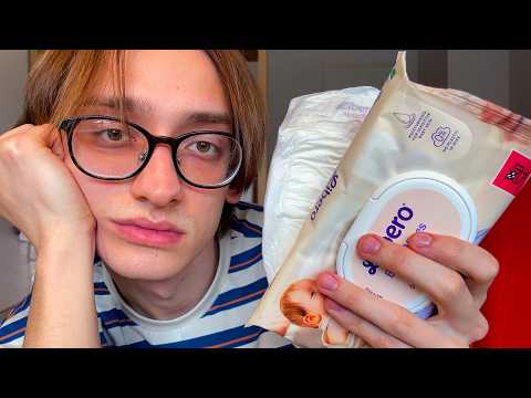 asmr baby skincare routine 💤 diaper change, nail clipping & oil