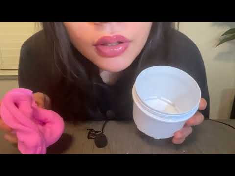 ASMR ~ playing with cloud slime after long day + tapping 💤😴