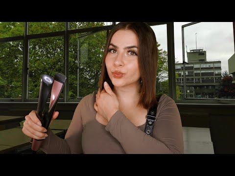 ASMR Das eine Mädchen während der Klausur 💁🏽‍♀️💄(+ Rain Sounds)